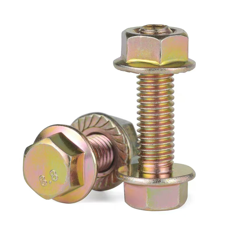 Colored zinc flange bolts