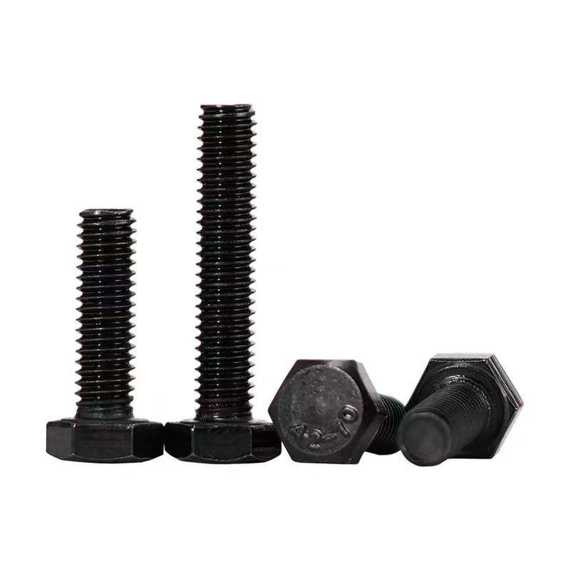 Black zinc plated hexagonal bolts